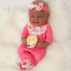 Full Body Platinum Silicone Baby Dolls Smiling Mina-tan Reborn Baby Girl
